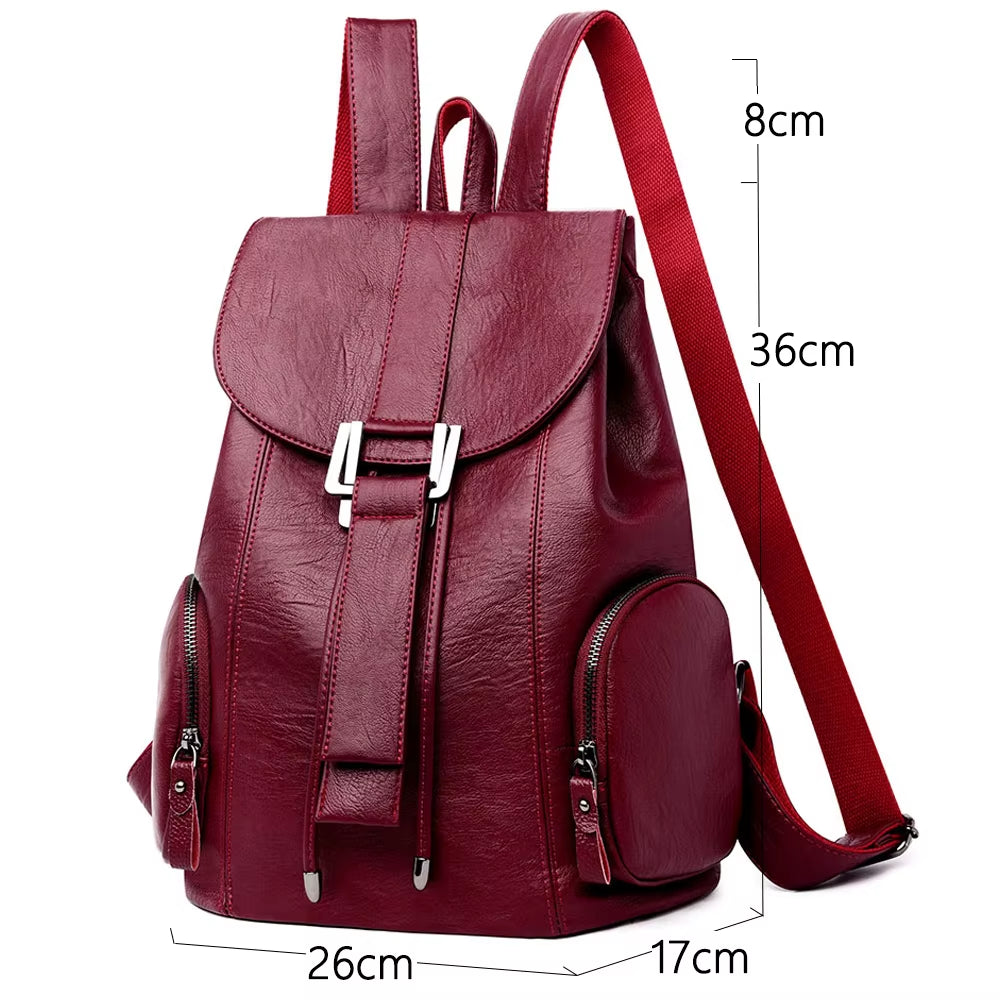 Premium Leather Backpack Woman New Arrival Large Capacity School Travel Bag