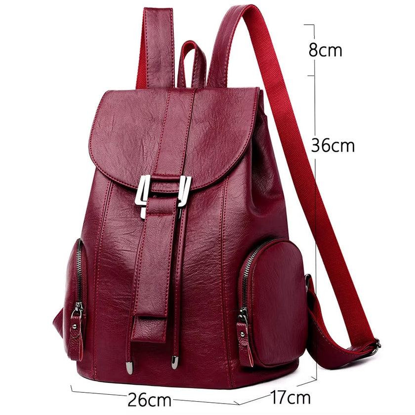 Premium Leather Backpack Woman New Arrival Large Capacity School Travel Bag