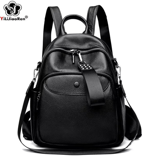 New Real Leather Backpack for Women Cowhide Travel Bag pack High Capacity School Bag