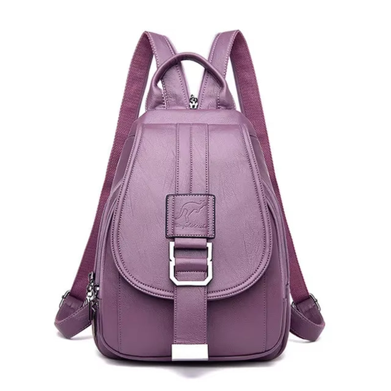 Modern Women Anti Theft Backpack Quality Leather School Shoulder Multifunction Backpack