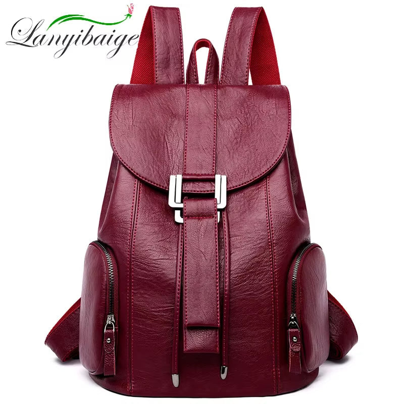 Premium Leather Backpack Woman New Arrival Large Capacity School Travel Bag