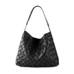 New Arrived Woven Tote Bag Women Textured Pleated Soft PU Leather Large Capacity Bags
