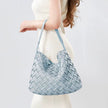 New Arrived Woven Tote Bag Women Textured Pleated Soft PU Leather Large Capacity Bags
