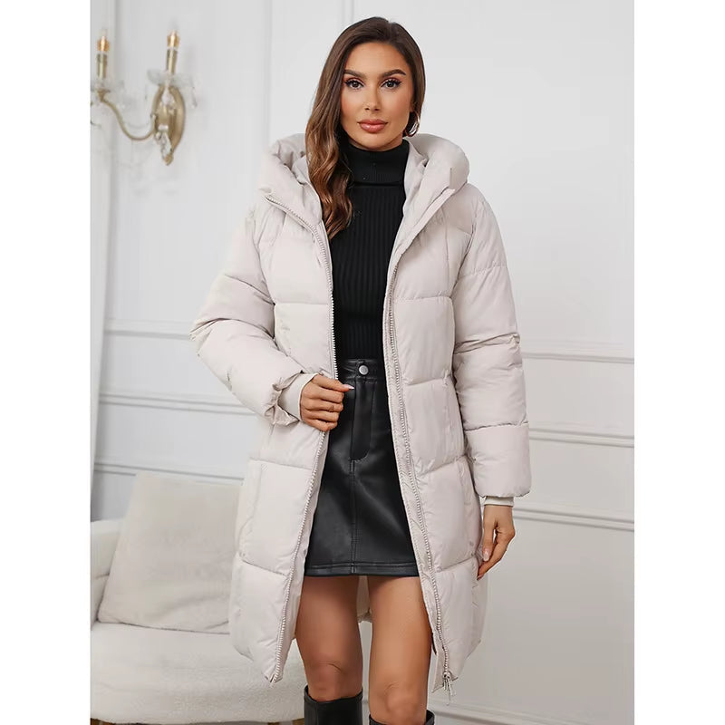 New Women Winter Long Coat Thick down Cotton Padded