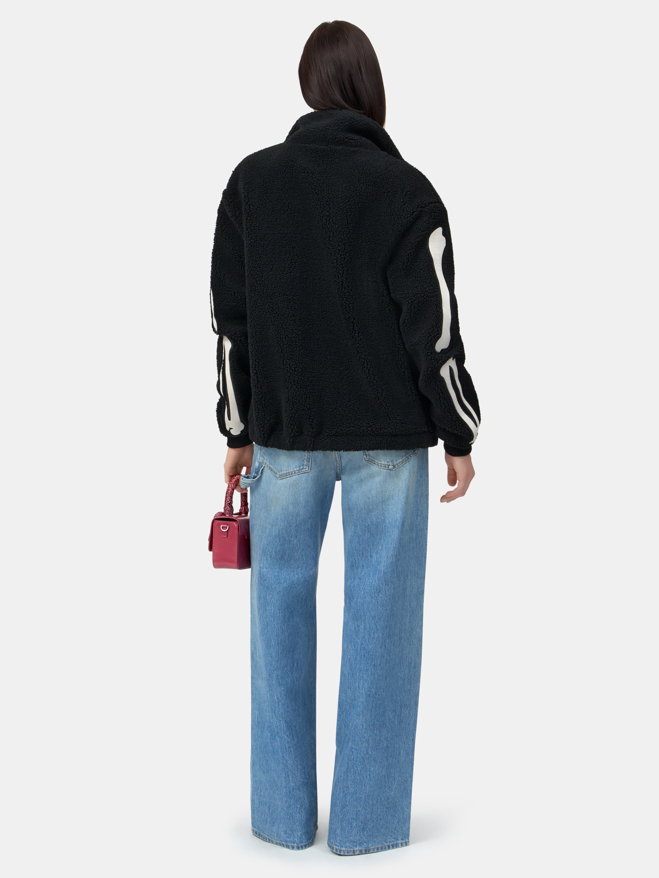 WOMEN - WOMEN'S BONES FLEECE JACKET - BLACK