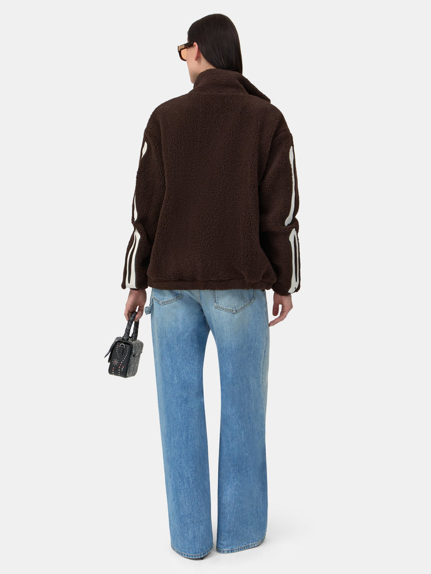 WOMEN - WOMEN'S BONES FLEECE JACKET - DARK BROWN