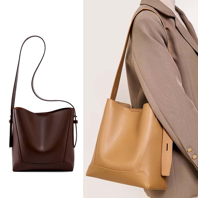 Modern Women Genuine Leather Shoulder Bag Large Capacity Cowhide Bags