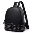 Fusion Rivet Women Backpack Brand Genuine Leather Large Capacity School Laptop Bag