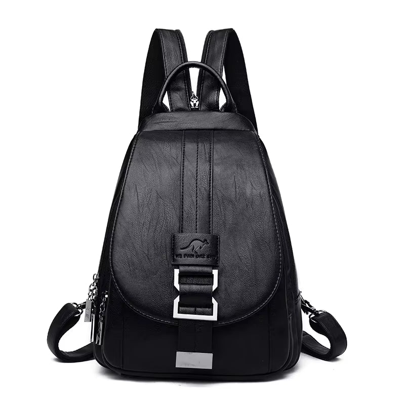 Modern Women Anti Theft Backpack Quality Leather School Shoulder Multifunction Backpack