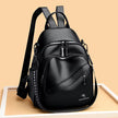 Modern Women Shoulder Bag Simple Rucksack Soft Leather  Travel Bag Large Capacity