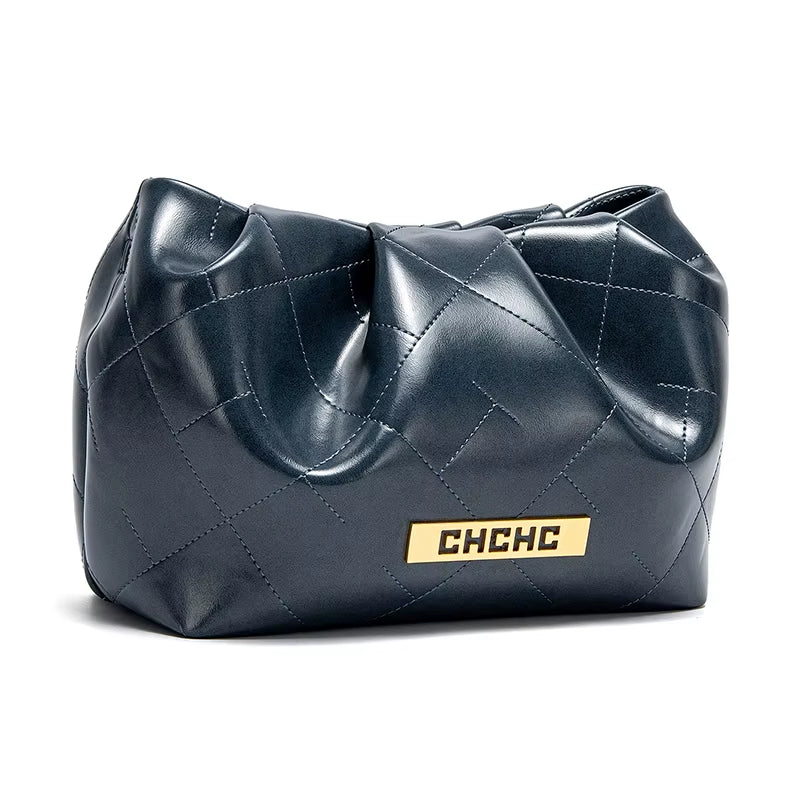 Italian Women Crossbody Bag Classic Diamond Grid Magnetic Cloud Bag Black Women Chain Bag