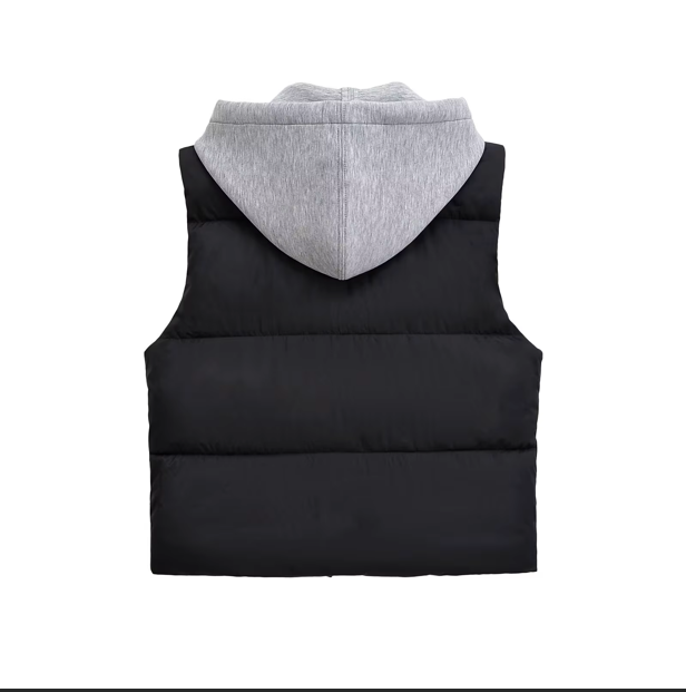 New Casual Women Hooded Cotton Vest Outerwear