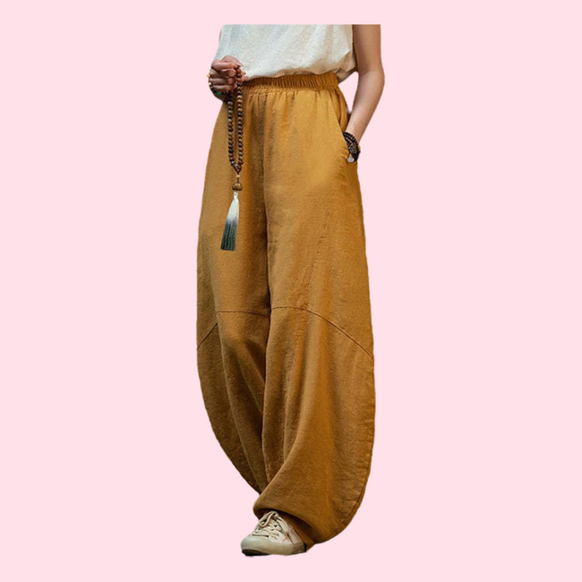 Premium Quality Cotton Linen Casual Trousers Women Fashion