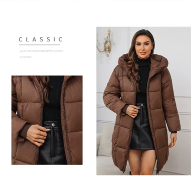 New Women Winter Long Coat Thick down Cotton Padded