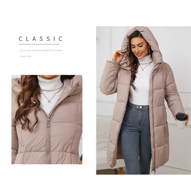 New Women Winter Long Coat Thick down Cotton Padded