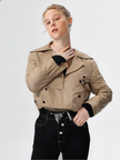 New Woman Ladies Vintage Cropped Trench Jacket