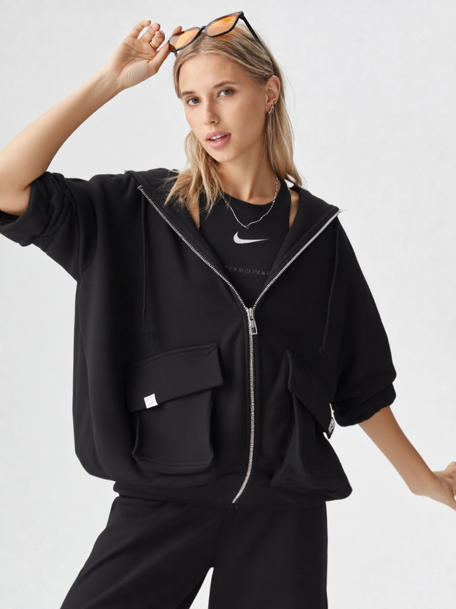 New Nike Sportswear Women Zippered Hooded Jacket