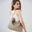 New Arrived Woven Tote Bag Women Textured Pleated Soft PU Leather Large Capacity Bags