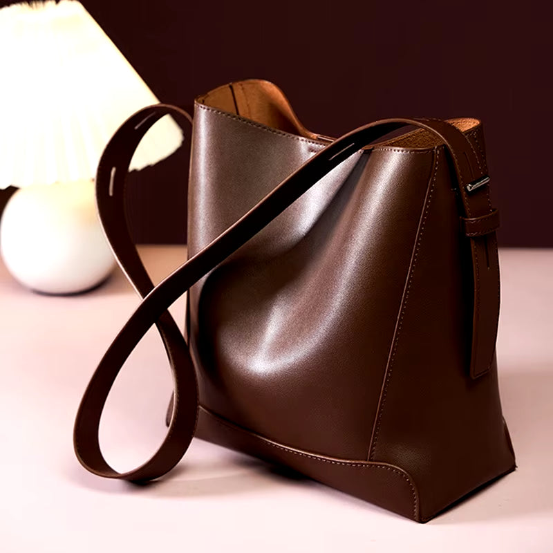 Modern Women Genuine Leather Shoulder Bag Large Capacity Cowhide Bags