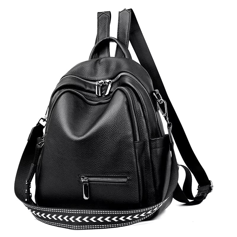 New Woman Genuine  Leather Backpack Fashion Rucksack Ladies Bag pack Large Capacity
