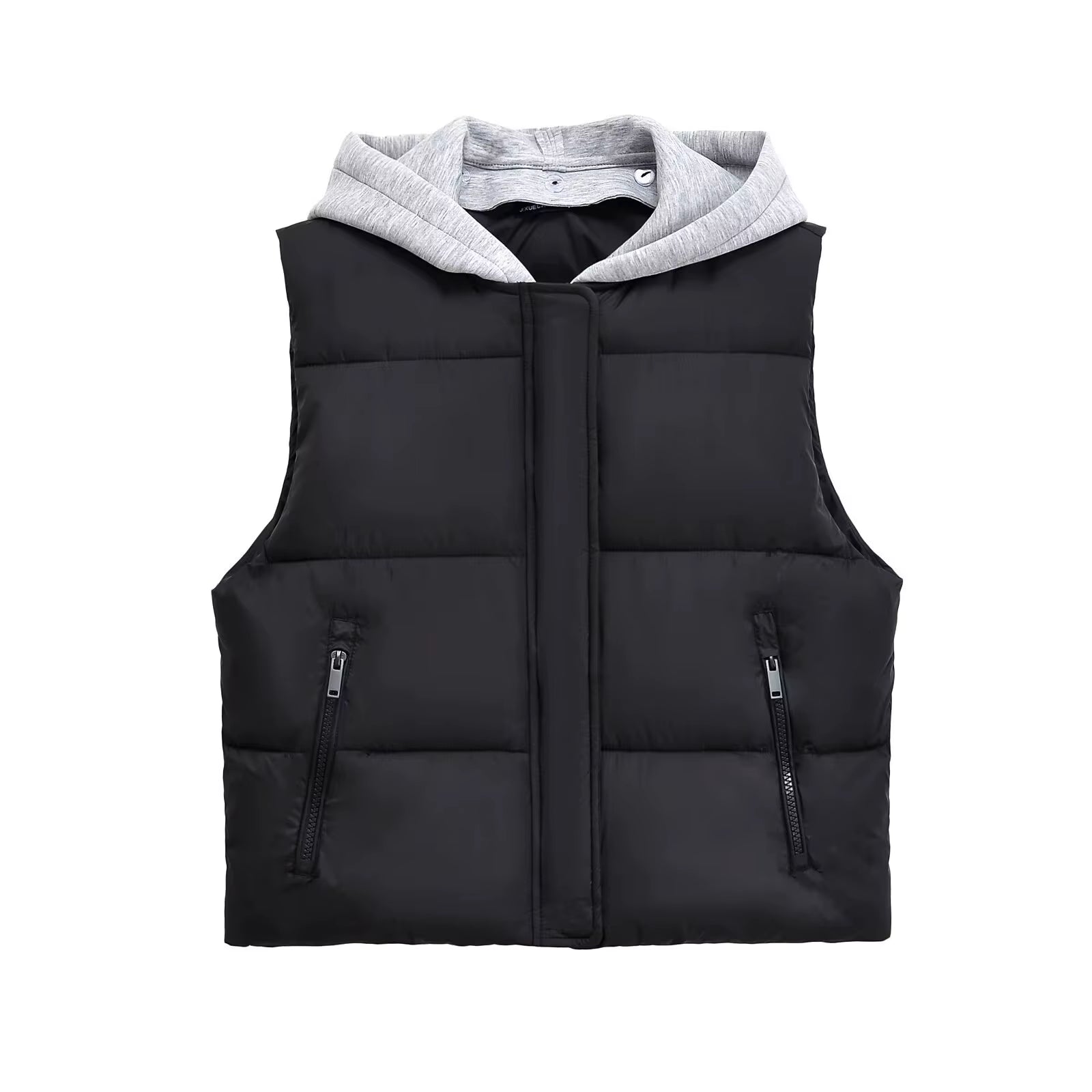 New Casual Women Hooded Cotton Vest Outerwear