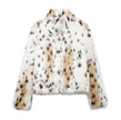 New Women Fashion Print Fur Coat Warm Jacket Wear