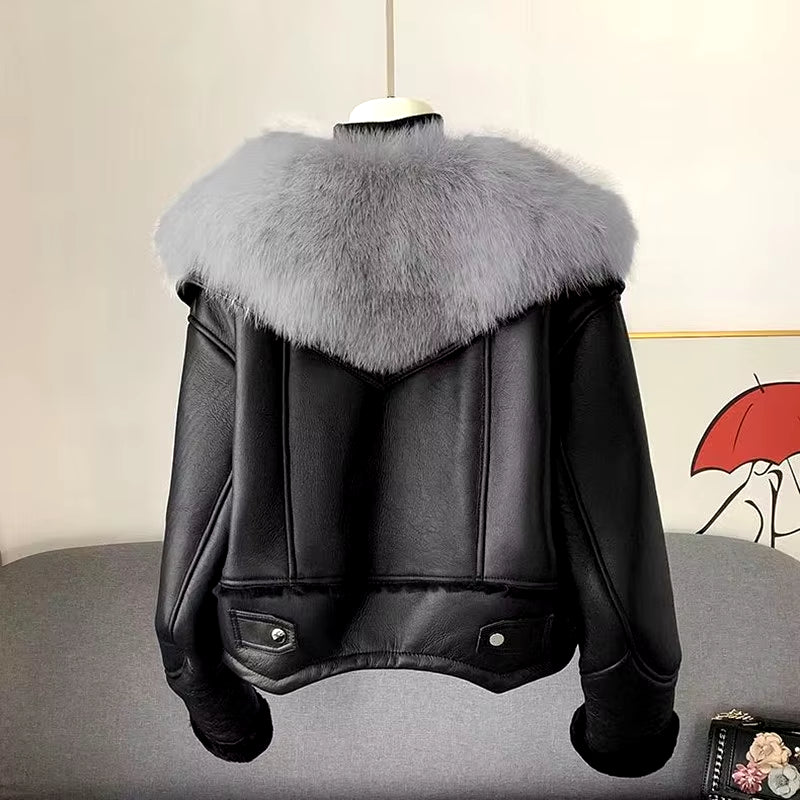 New Fur Coat for Women Leather Jackets