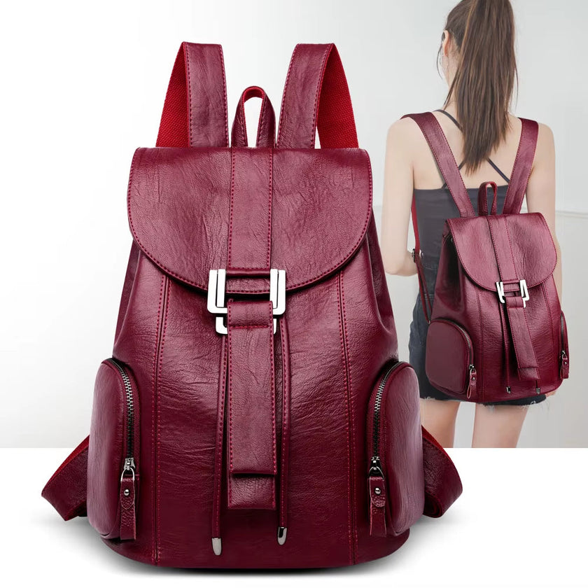 Premium Leather Backpack Woman New Arrival Large Capacity School Travel Bag