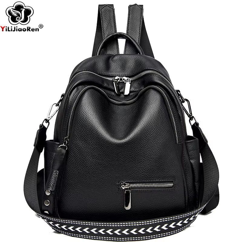 New Woman Genuine  Leather Backpack Fashion Rucksack Ladies Bag pack Large Capacity