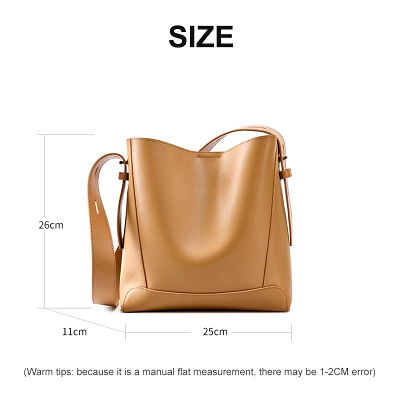 Modern Women Genuine Leather Shoulder Bag Large Capacity Cowhide Bags