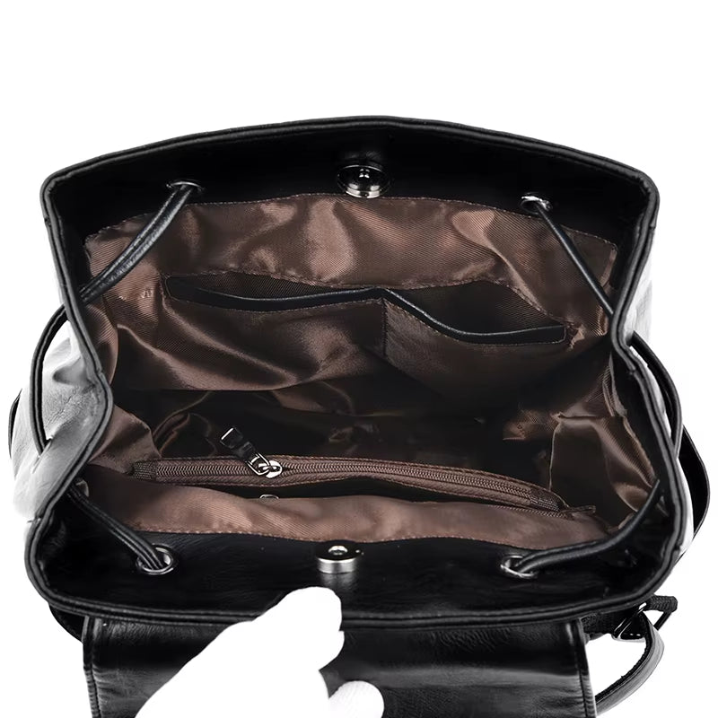 Anti Theft Backpack Women Shoulder  Leather Backpacks Women Large Capacity Bag