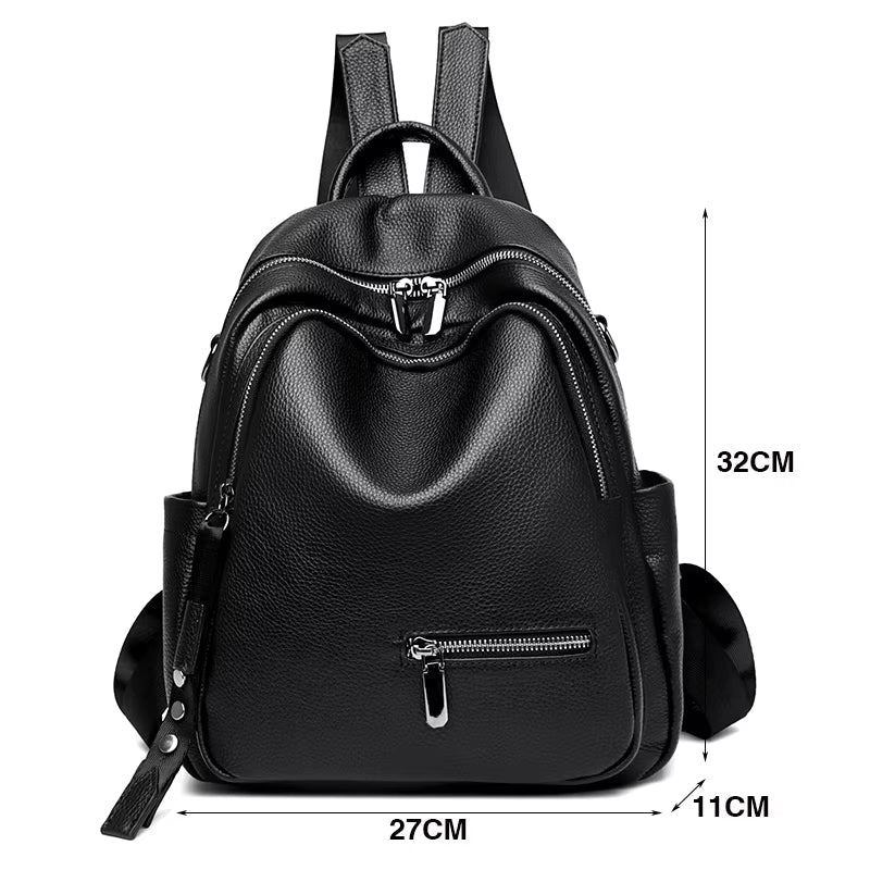 New Woman Genuine  Leather Backpack Fashion Rucksack Ladies Bag pack Large Capacity