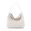 New Arrived Woven Tote Bag Women Textured Pleated Soft PU Leather Large Capacity Bags
