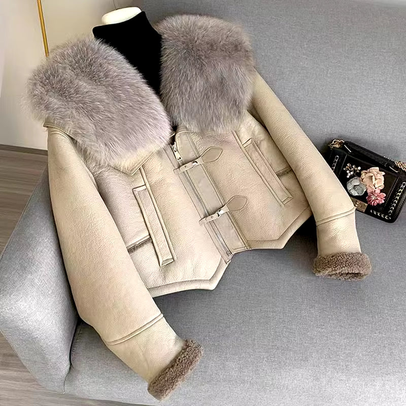 New Fur Coat for Women Leather Jackets