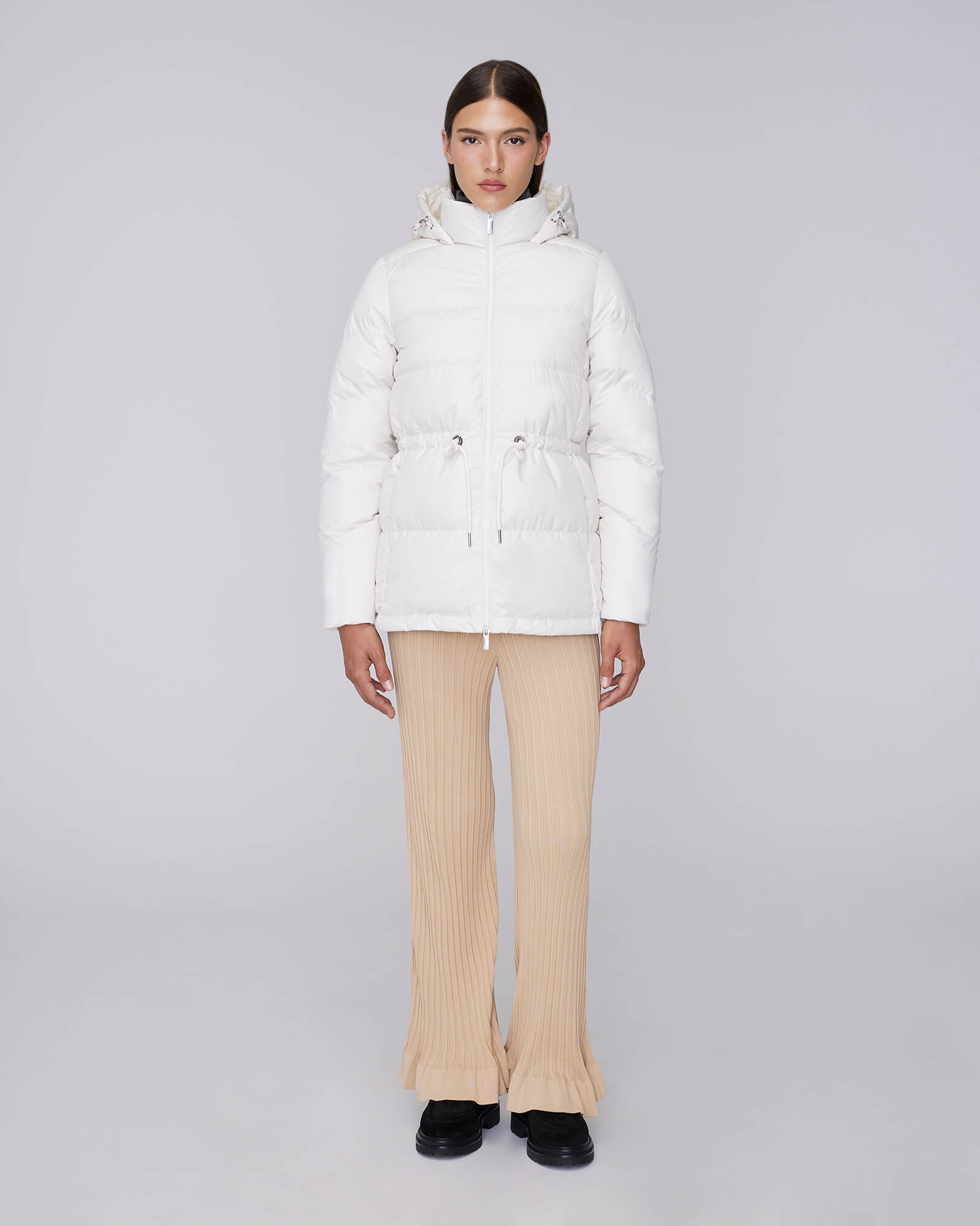 ISABELA | Lightweight Hooded Waisted Down Jacket