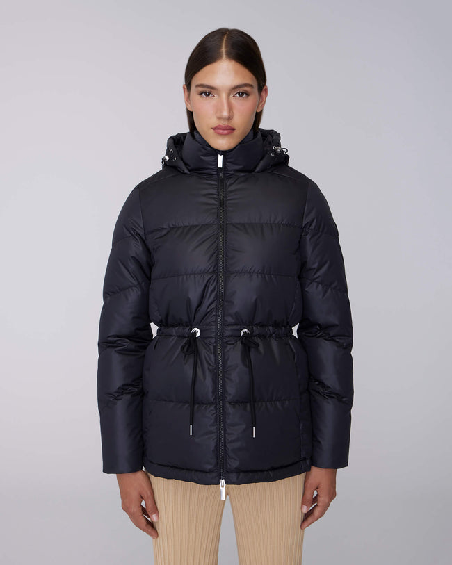 ISABELA | Lightweight Hooded Waisted Down Jacket