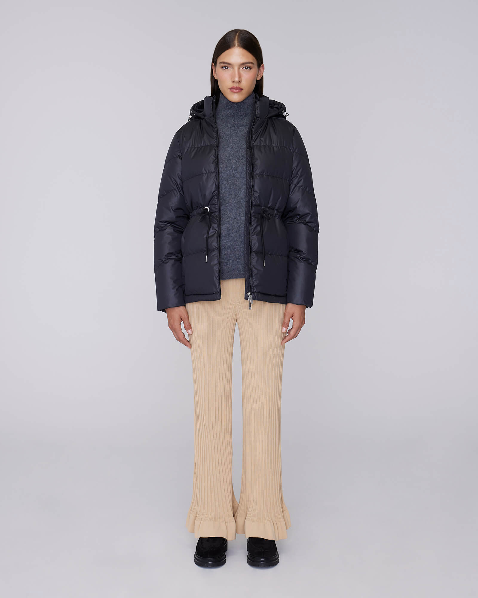 ISABELA | Lightweight Hooded Waisted Down Jacket