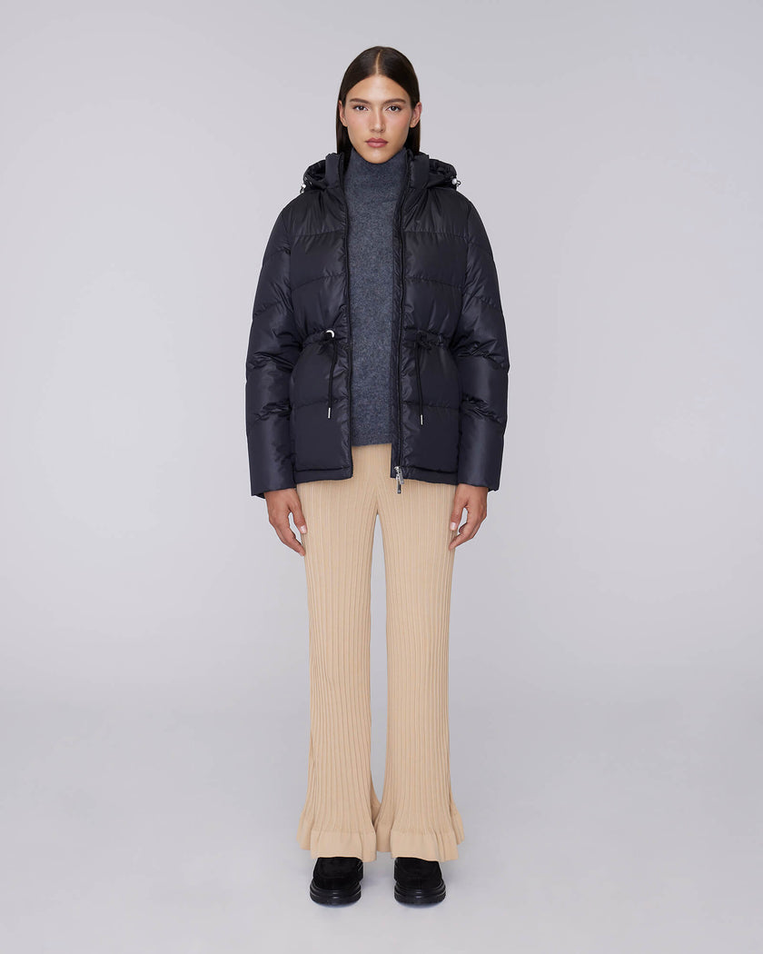 ISABELA | Lightweight Hooded Waisted Down Jacket