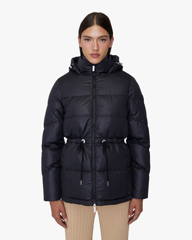ISABELA | Lightweight Hooded Waisted Down Jacket