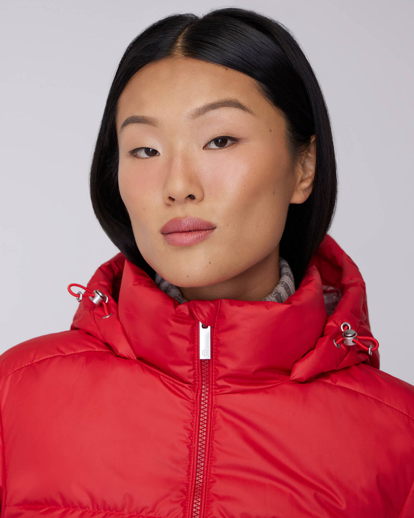 ISABELA | Lightweight Hooded Waisted Down Jacket