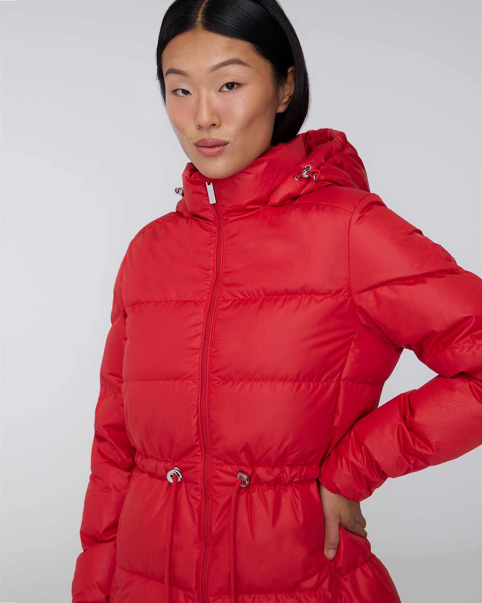 ISABELA | Lightweight Hooded Waisted Down Jacket