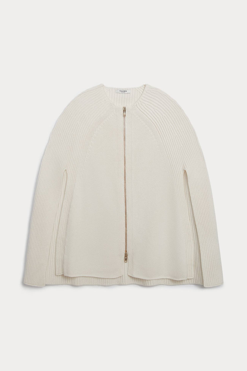 ALLEGRA ZIP-UP CASHMERE CAPE