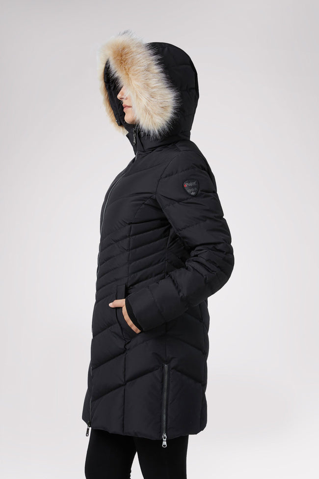 Queens Quilted Puffer w/Faux Fur Hood Trim