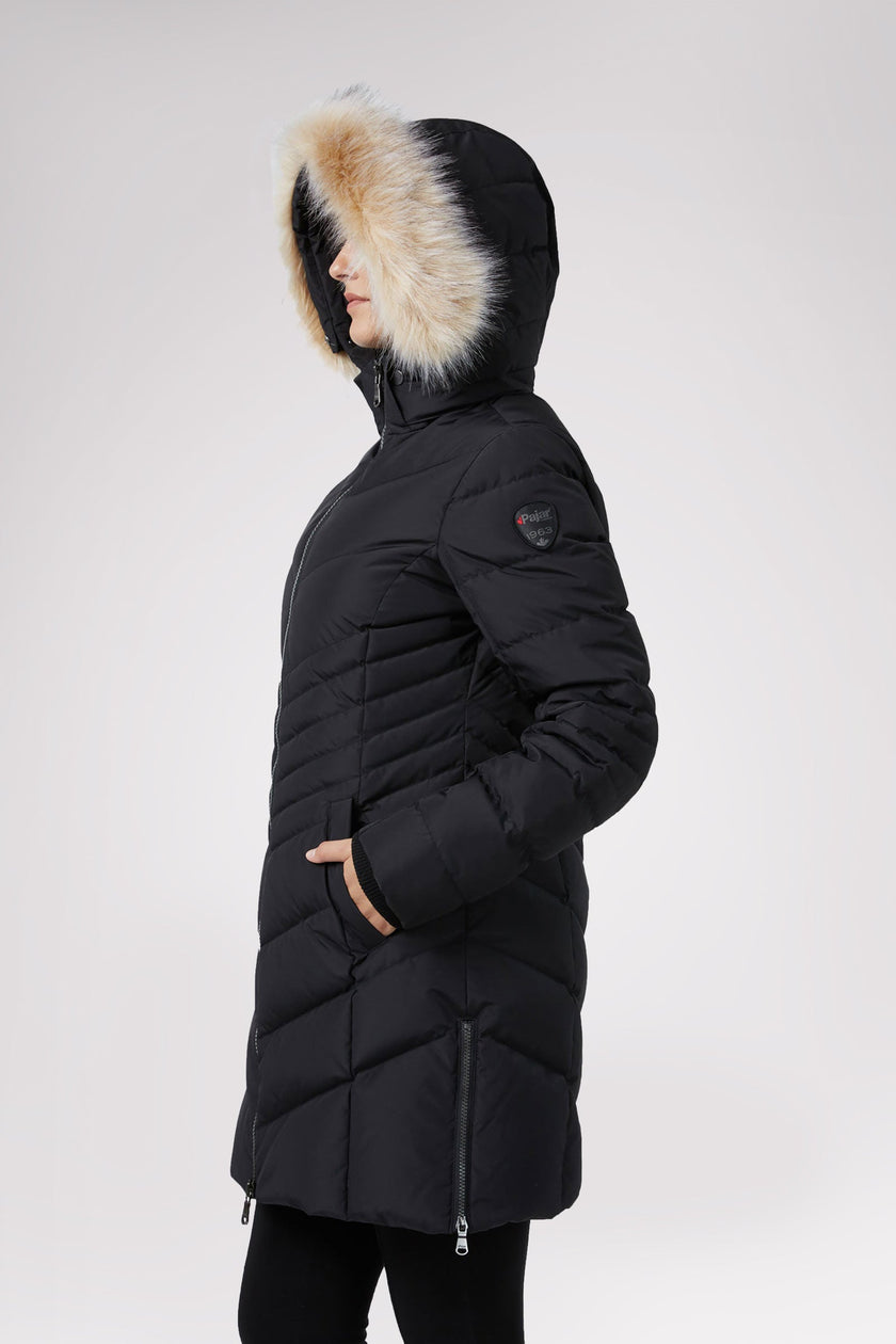 Queens Quilted Puffer w/Faux Fur Hood Trim