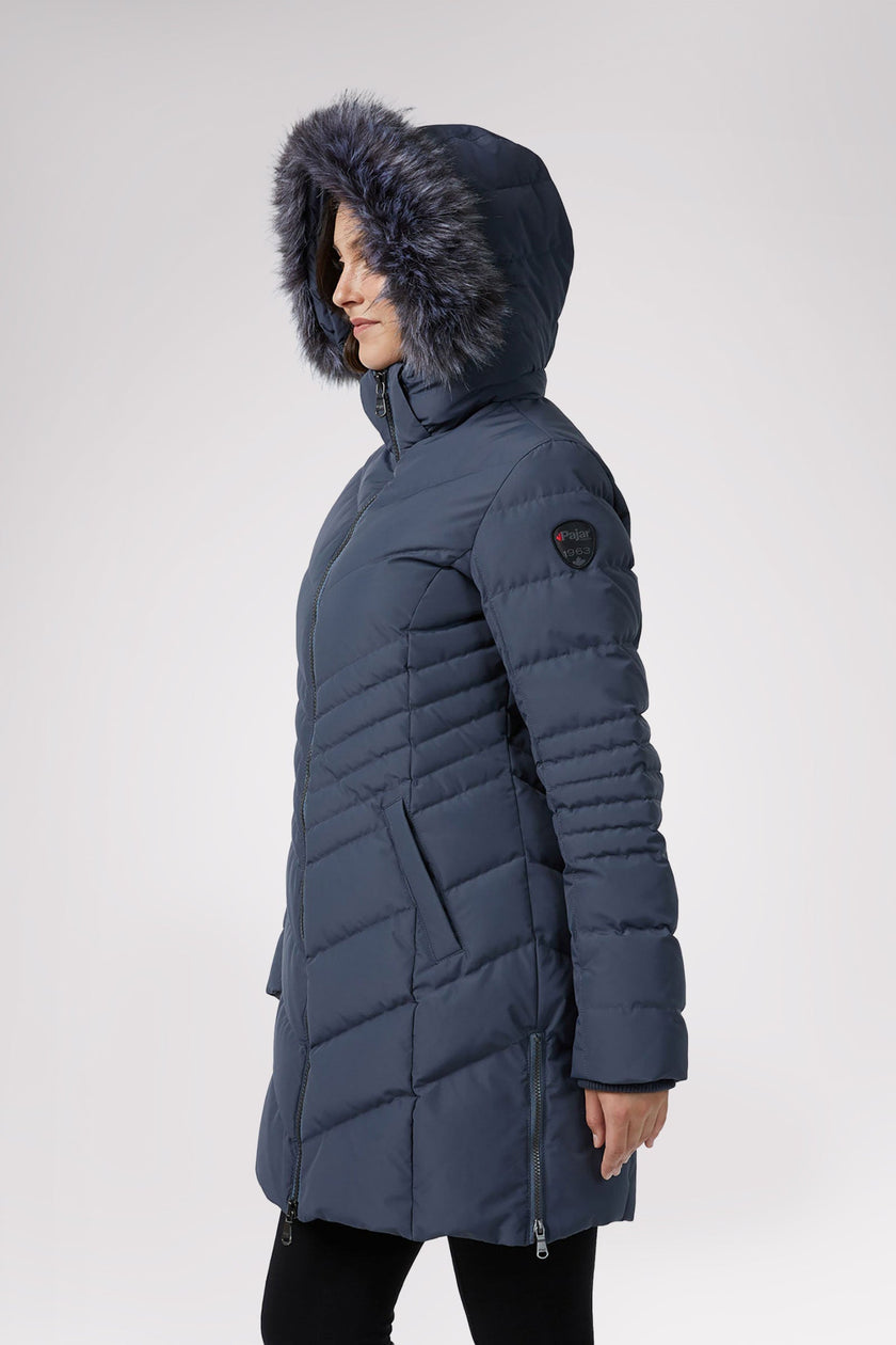 Queens Quilted Puffer w/Faux Fur Hood Trim
