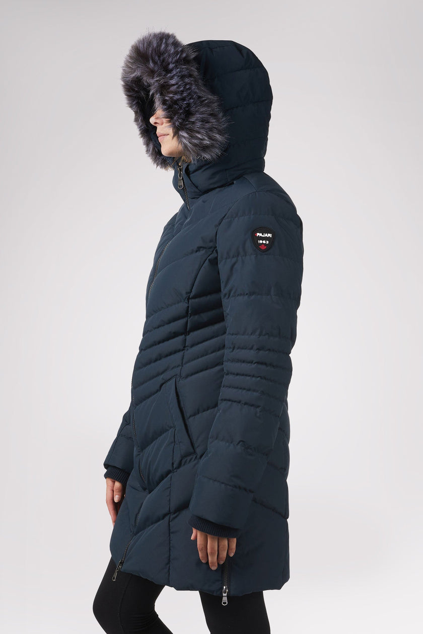 Queens Quilted Puffer w/Faux Fur Hood Trim