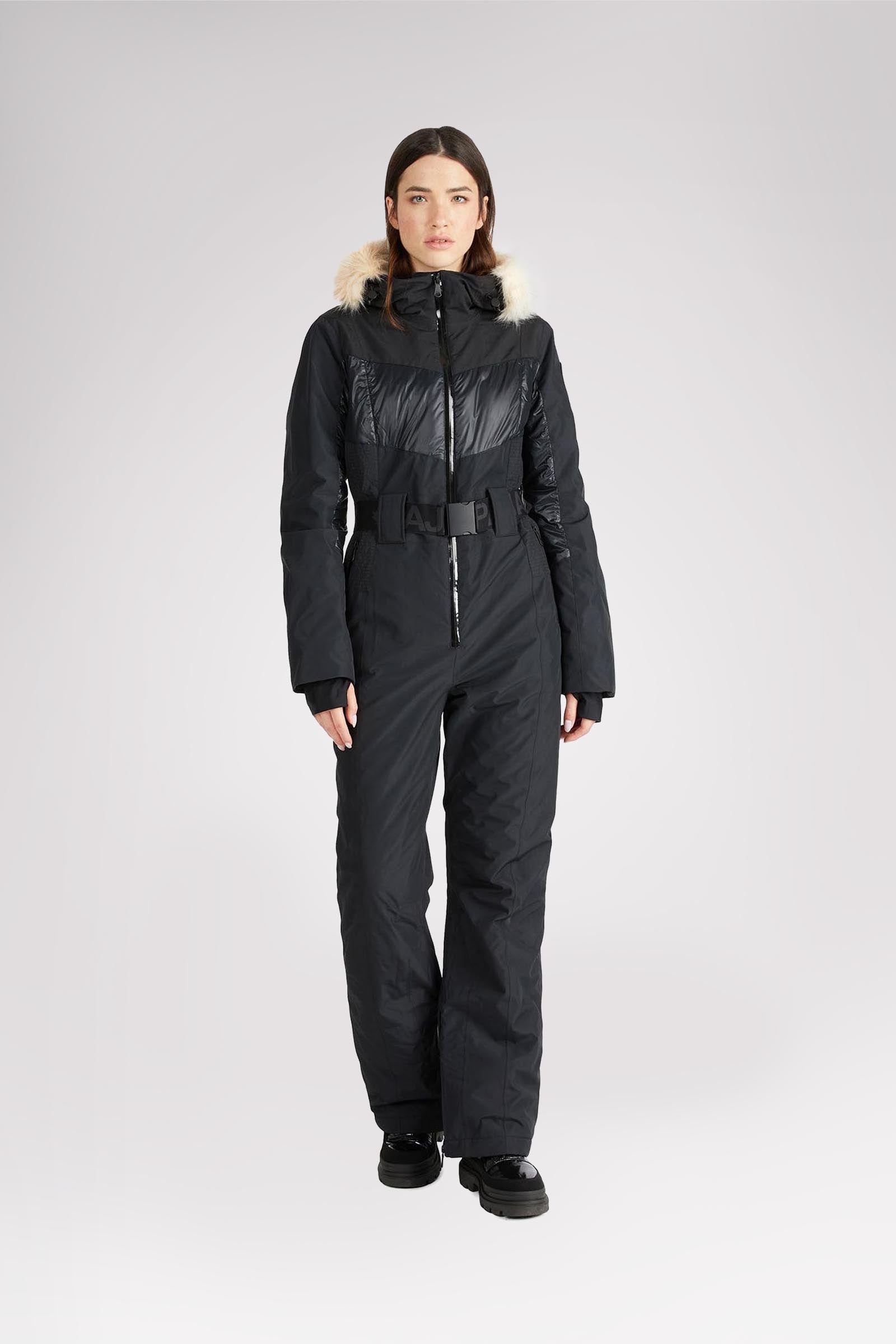Pearl Women's Ski Jumpsuit w/ Faux Fur Trim