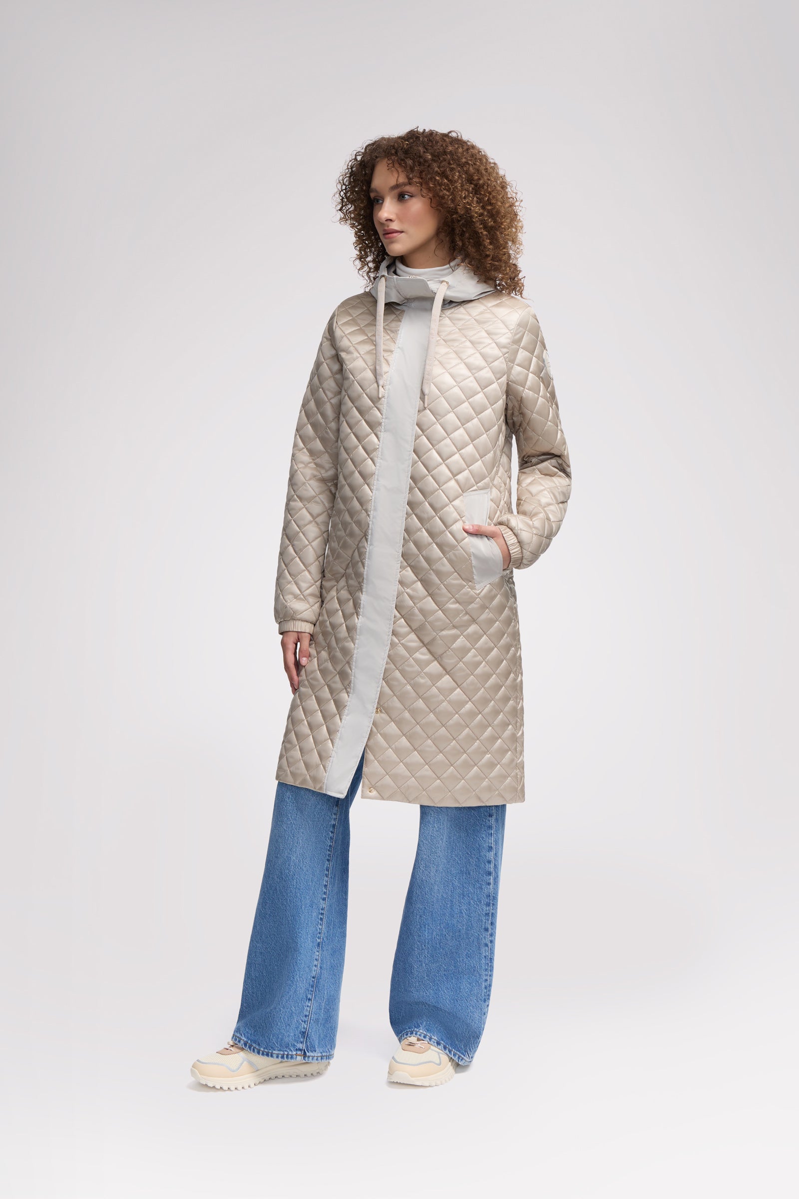 Peridot Women's Lightweight Quilted Longline Shacket