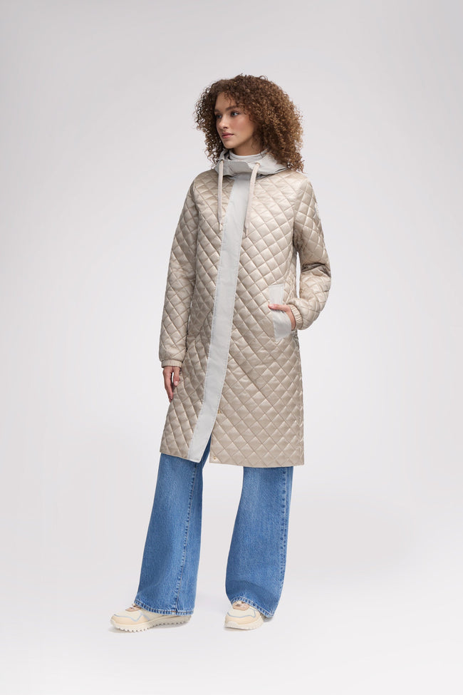 Peridot Women's Lightweight Quilted Longline Shacket