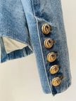 New Designed Women High Street Double Breasted Denim Blazer Wear